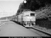 sv1198-15  Rc4 1147 i Båstad 16 aug 1980 : Sv lok, SvK 126 Göteborg--Malmö, Svenska järnvägslinjer, Svenska tåg